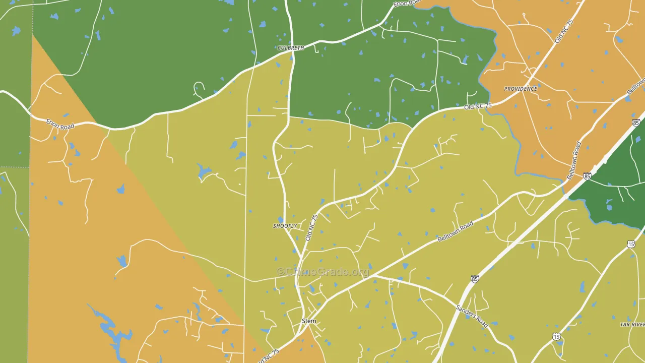 Shoofly, NC Map of Theft Rates