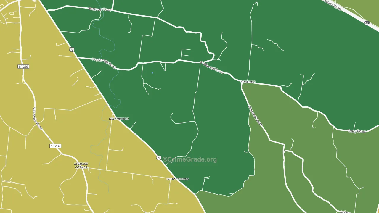 Shop Springs, TN Map of Theft Rates