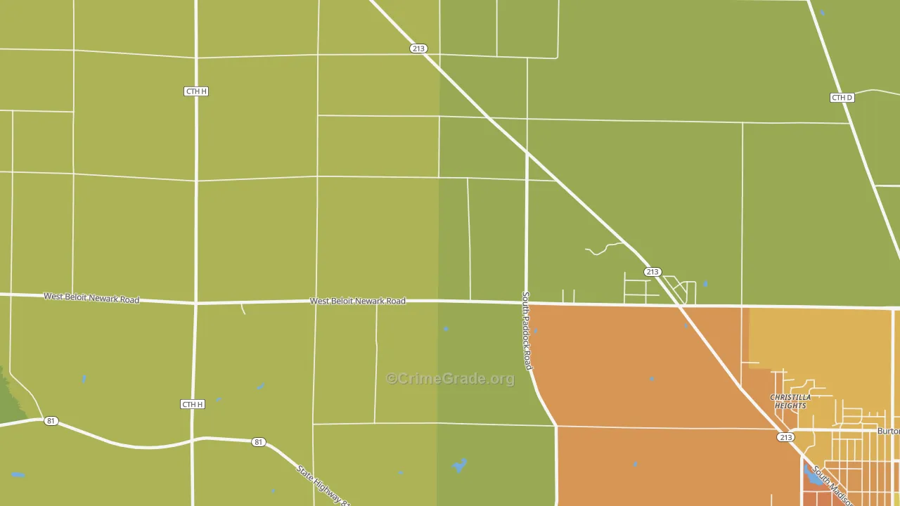 Shopiere, WI Map of Theft Rates