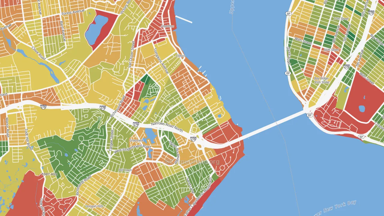 Shore Acres, Staten Island, NY Map of Theft Rates