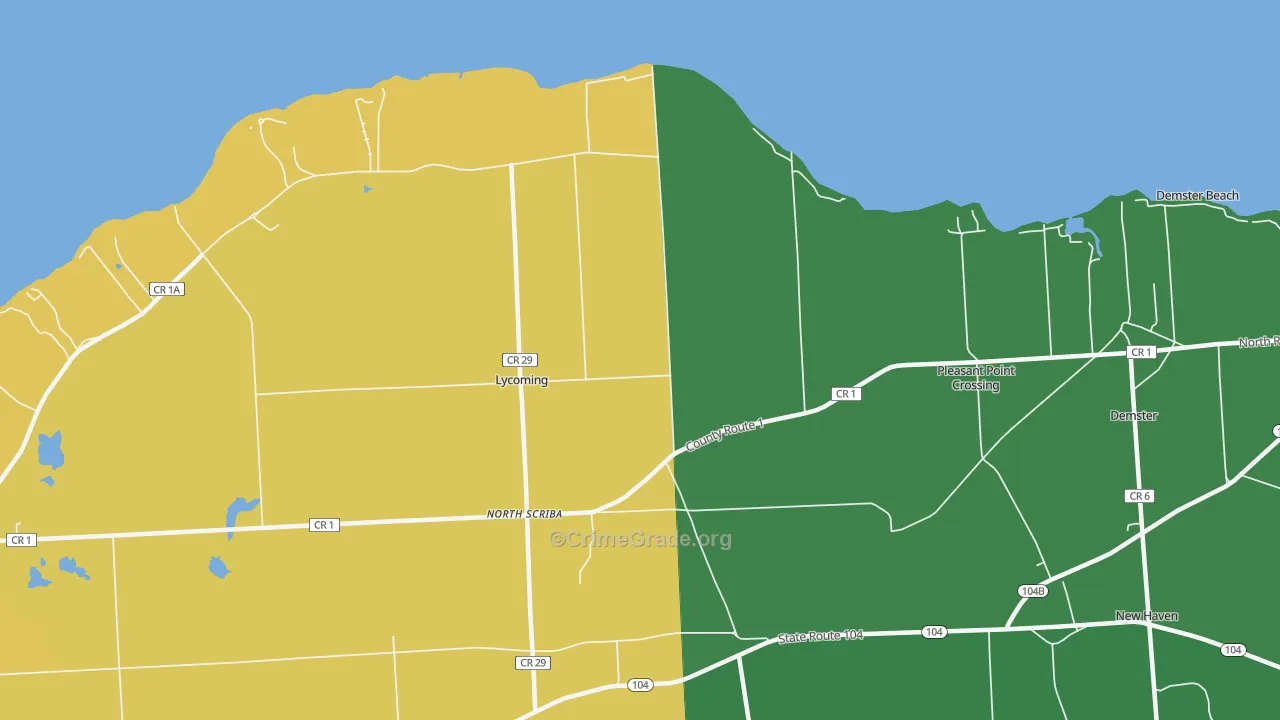 Shore Oaks, NY Map of Theft Rates