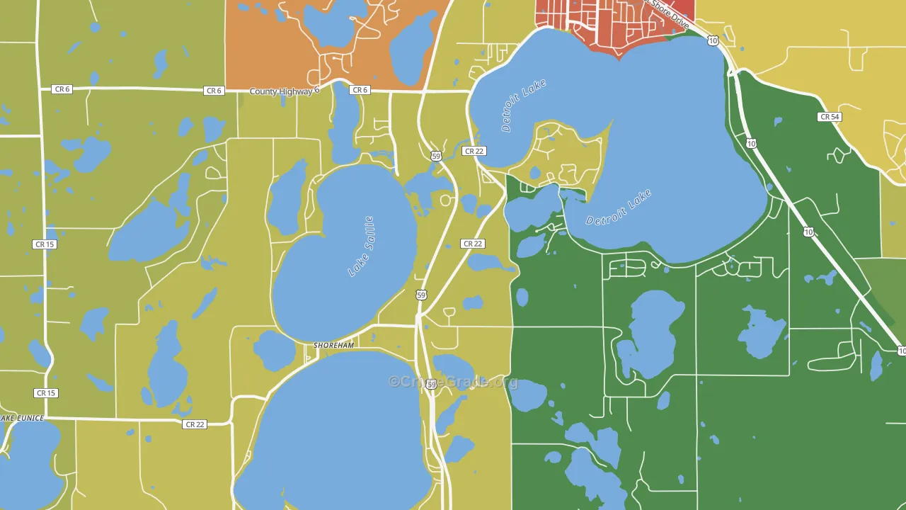 Shoreham, MN Map of Theft Rates