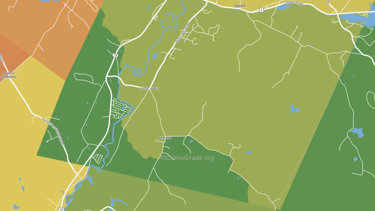 Short Falls, NH Map of Theft Rates