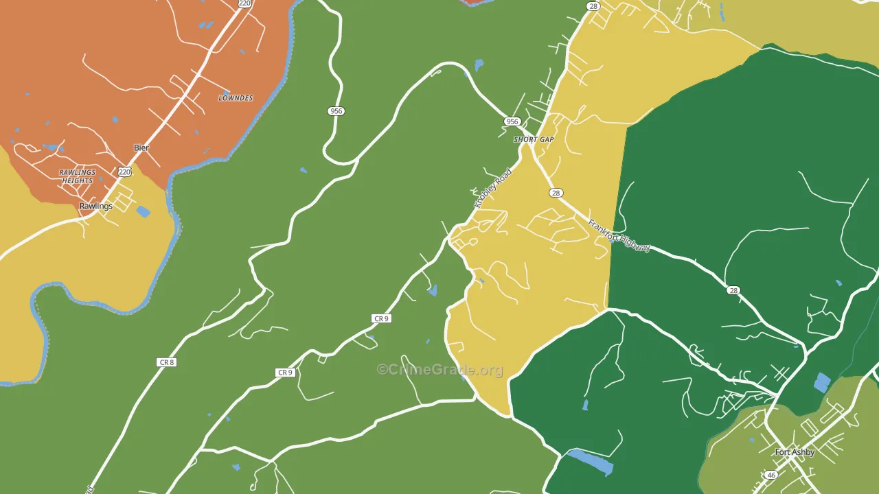 Short Gap, WV Map of Theft Rates