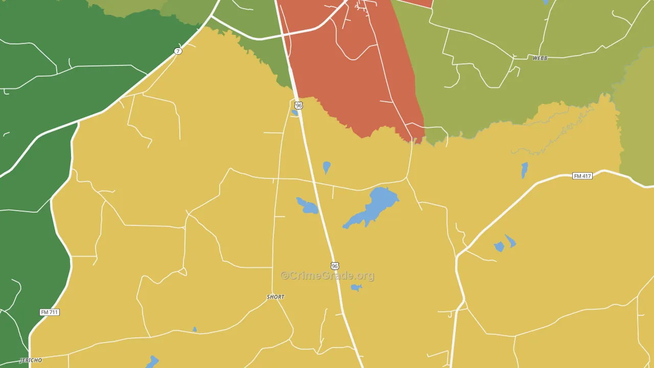 Short, TX Map of Theft Rates