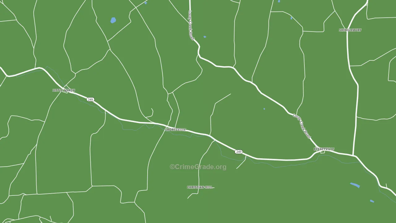 Shortsville, PA Map of Theft Rates