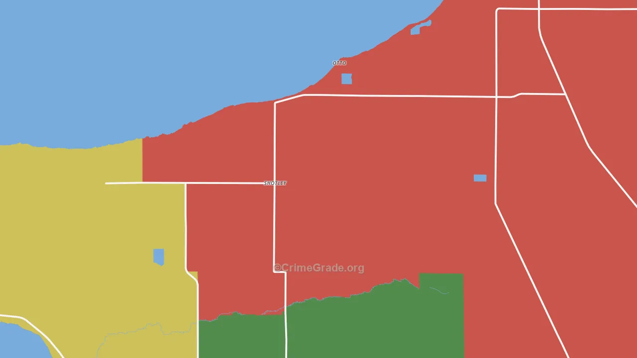 Shotley, MN Map of Theft Rates
