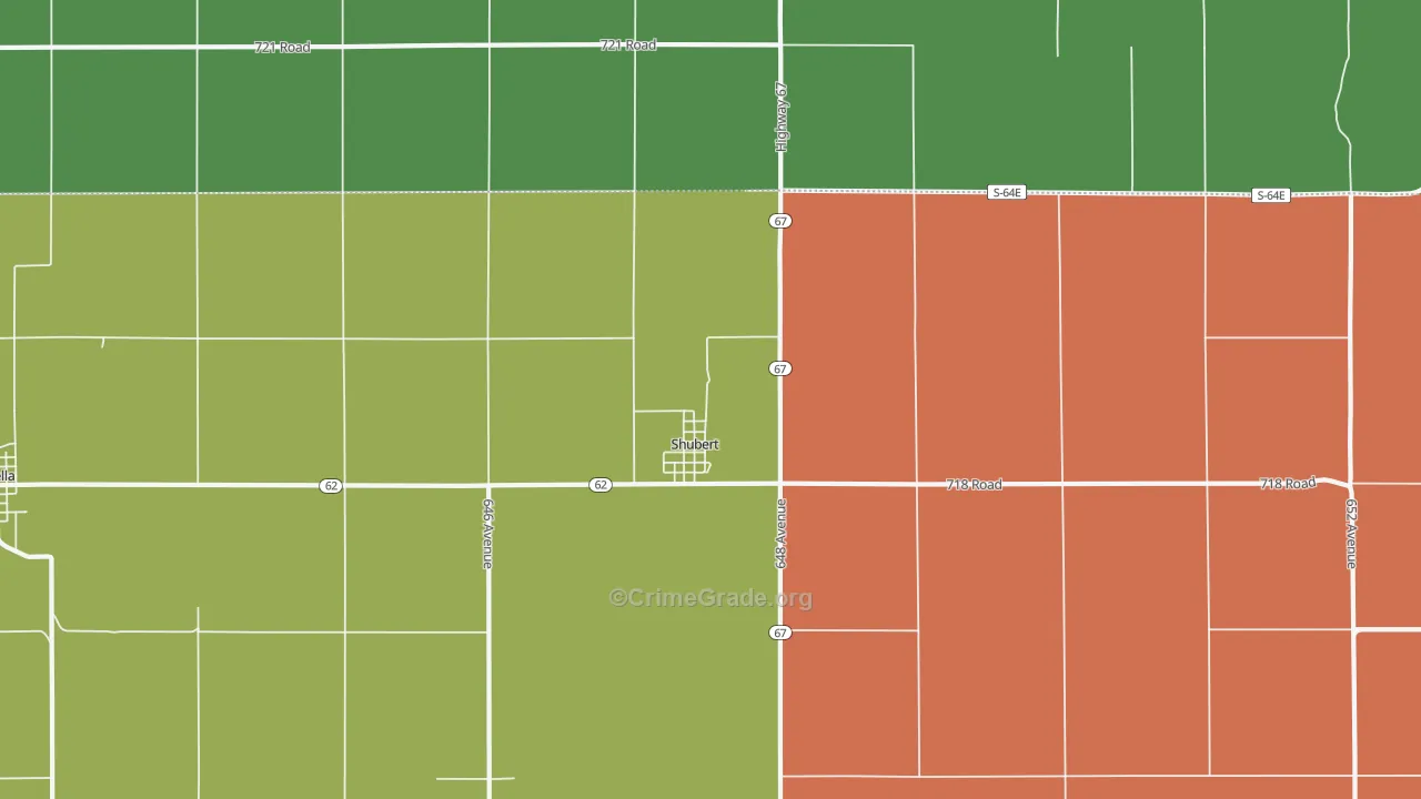 Shubert, NE Map of Theft Rates