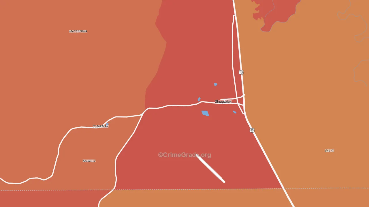 Shuqualak, MS Map of Theft Rates
