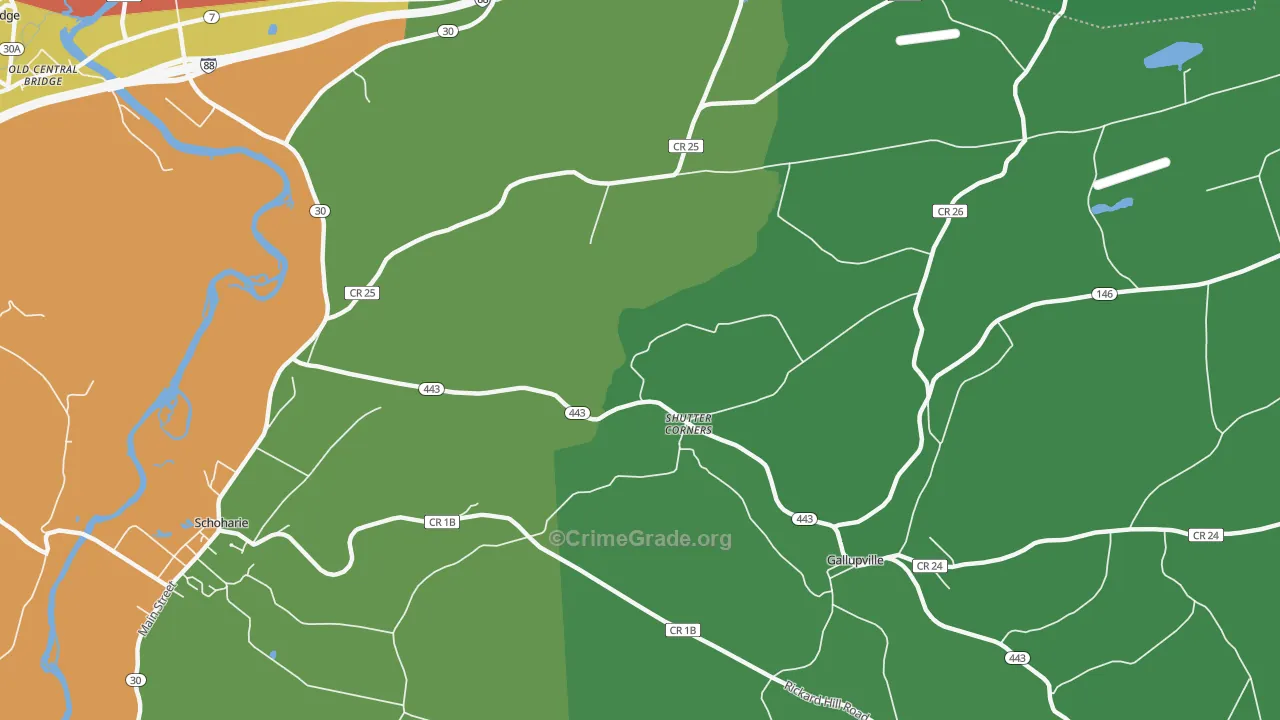 Shutter Corners, NY Map of Theft Rates