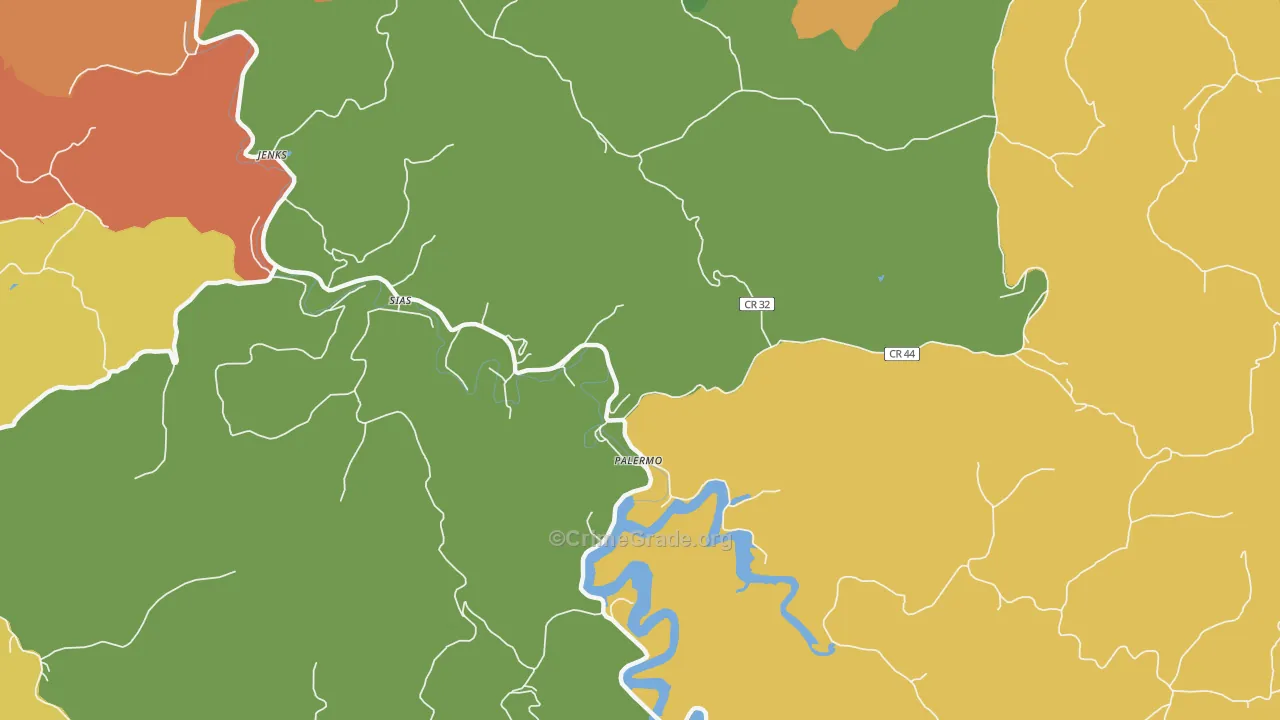 Sias, WV Map of Theft Rates