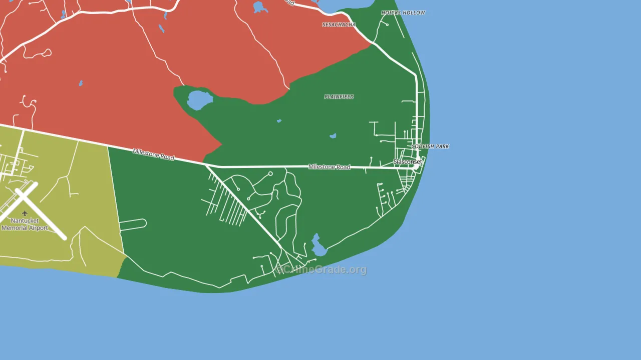 Siasconset, MA Map of Theft Rates