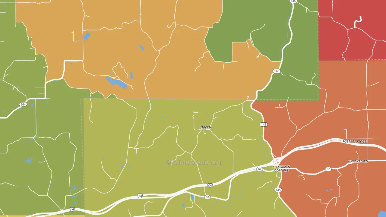 Siberia, IN Map of Theft Rates