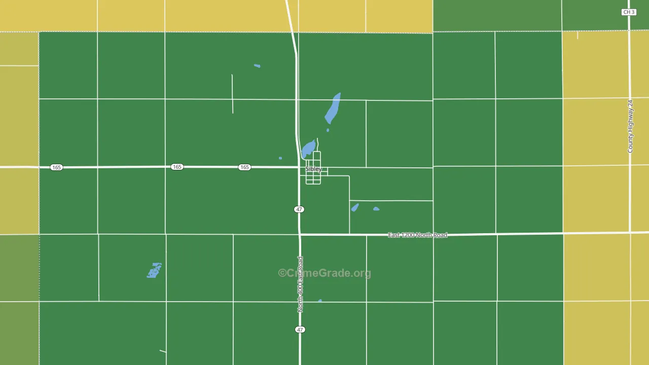 Sibley, IL Map of Theft Rates