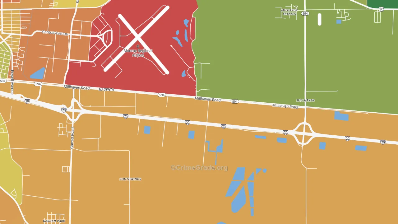 Sicard, LA Map of Theft Rates