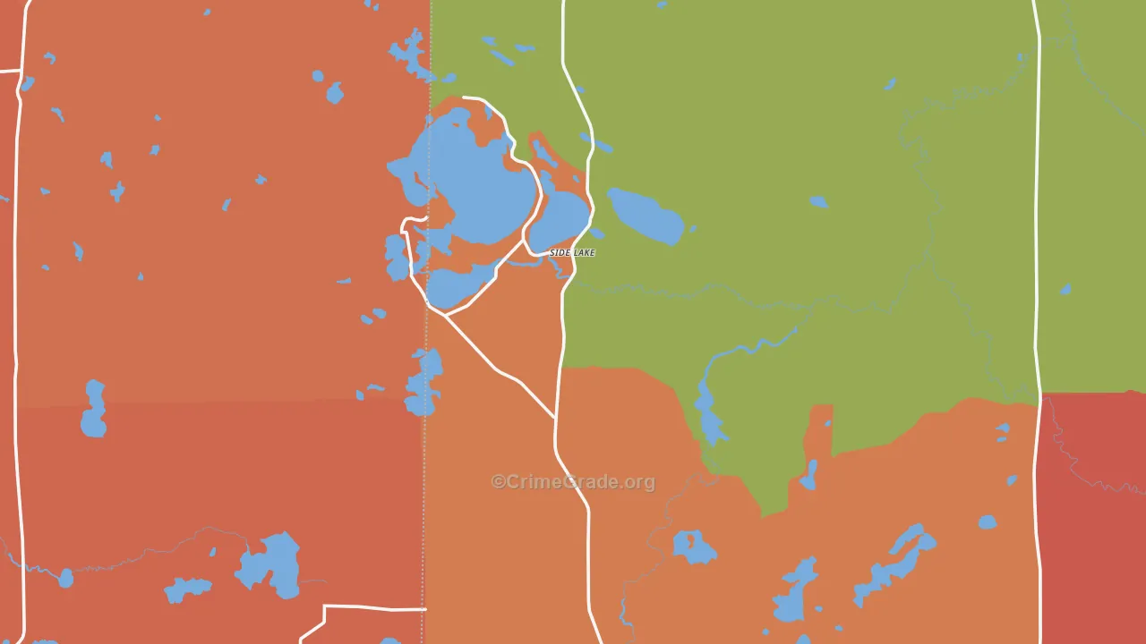 Side Lake, MN Map of Theft Rates