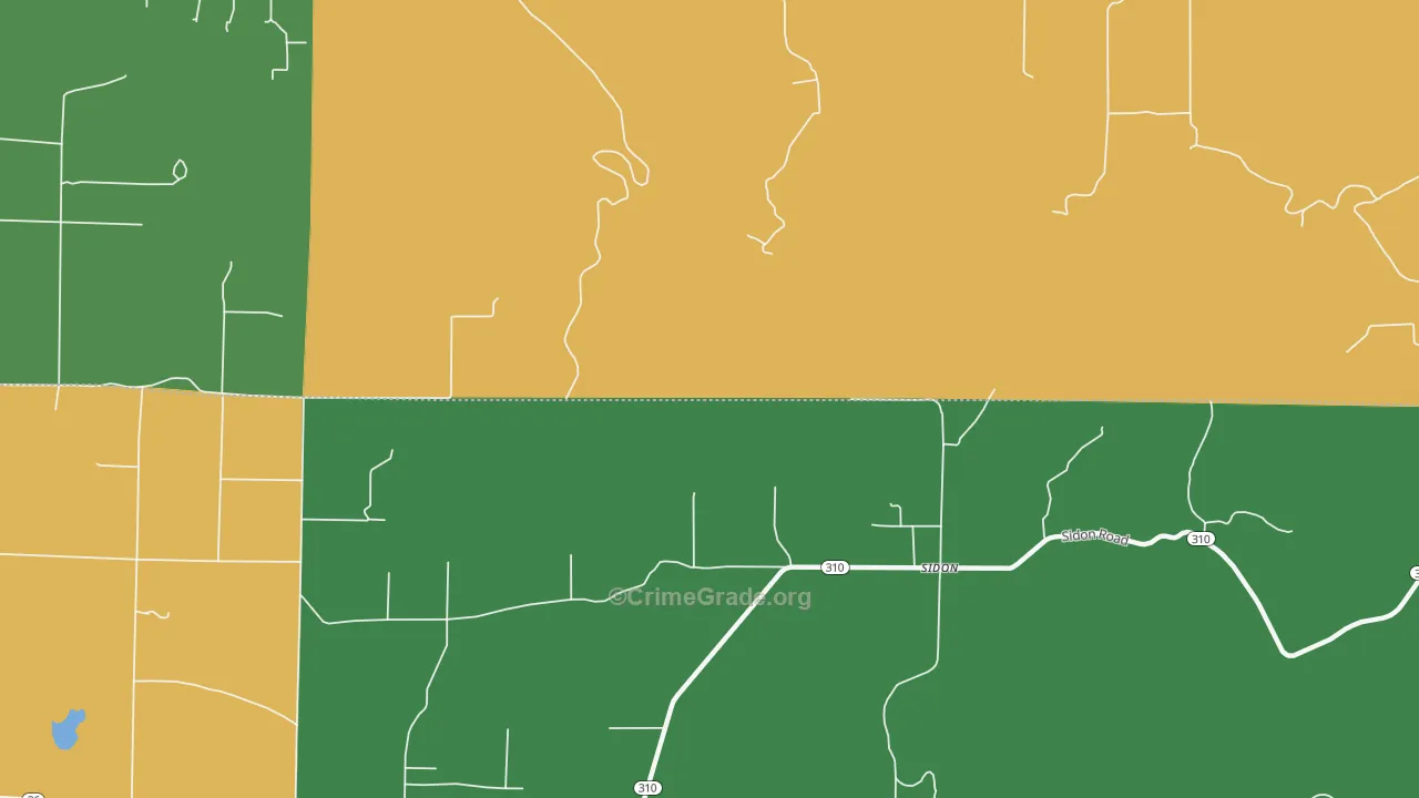 Sidon, AR Map of Theft Rates