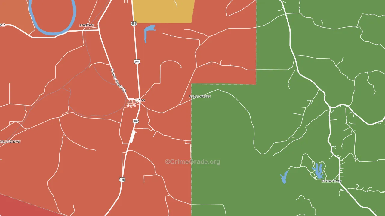 Sidon, MS Map of Theft Rates
