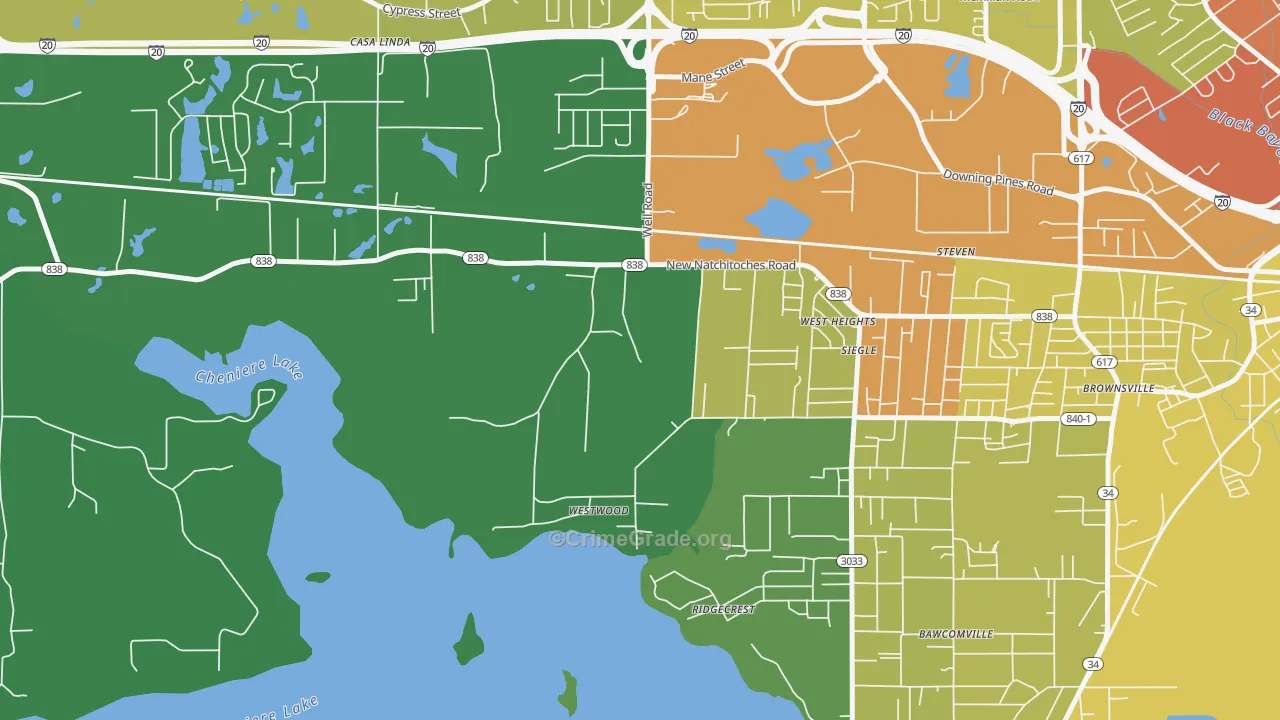 Siegle, LA Map of Theft Rates