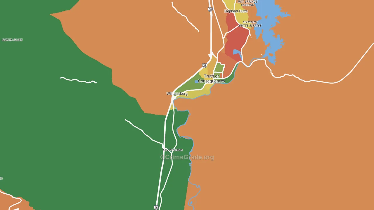 Sierra County, NM Map of Theft Rates