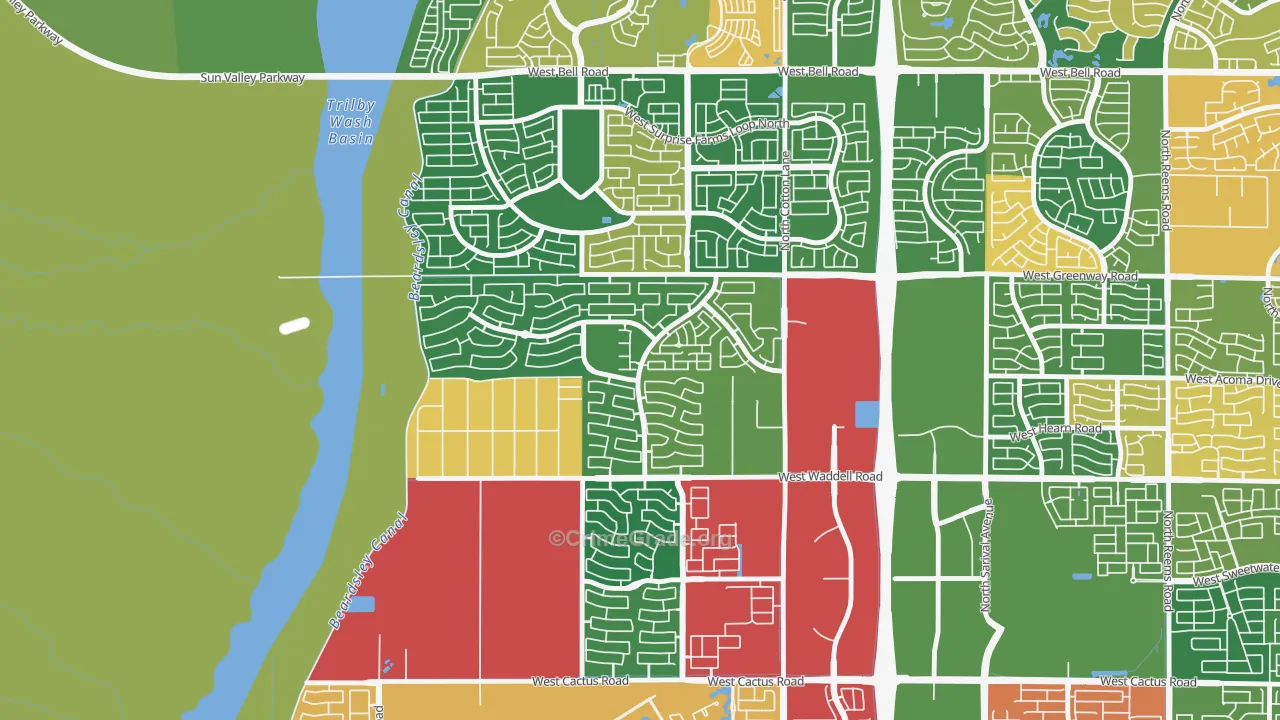 Sierra Montana, Surprise, AZ Map of Theft Rates