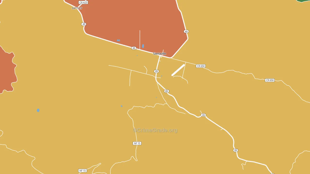 Sierraville, CA Map of Theft Rates
