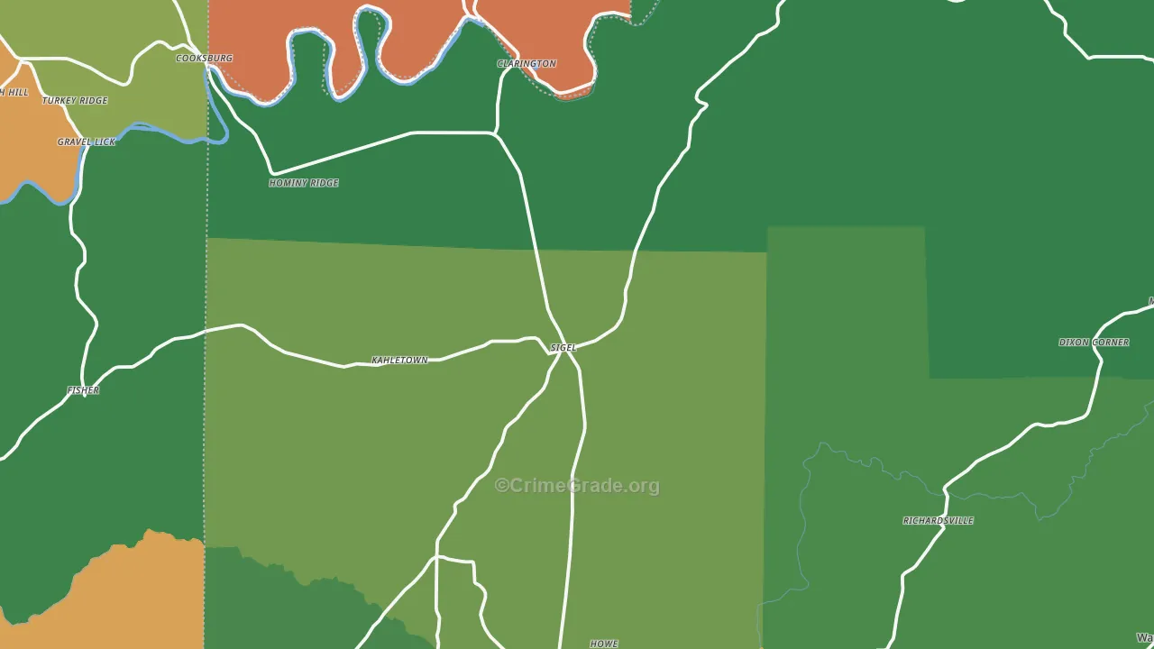 Sigel, PA Map of Theft Rates