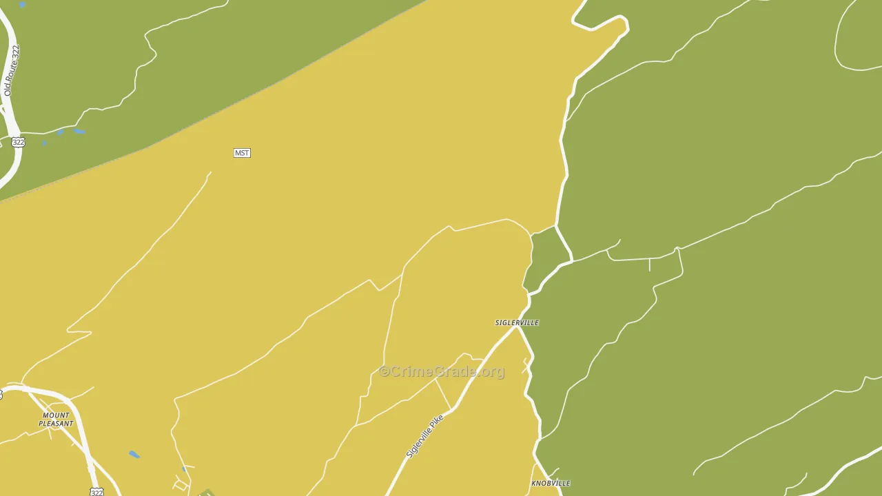 Siglerville, PA Map of Theft Rates
