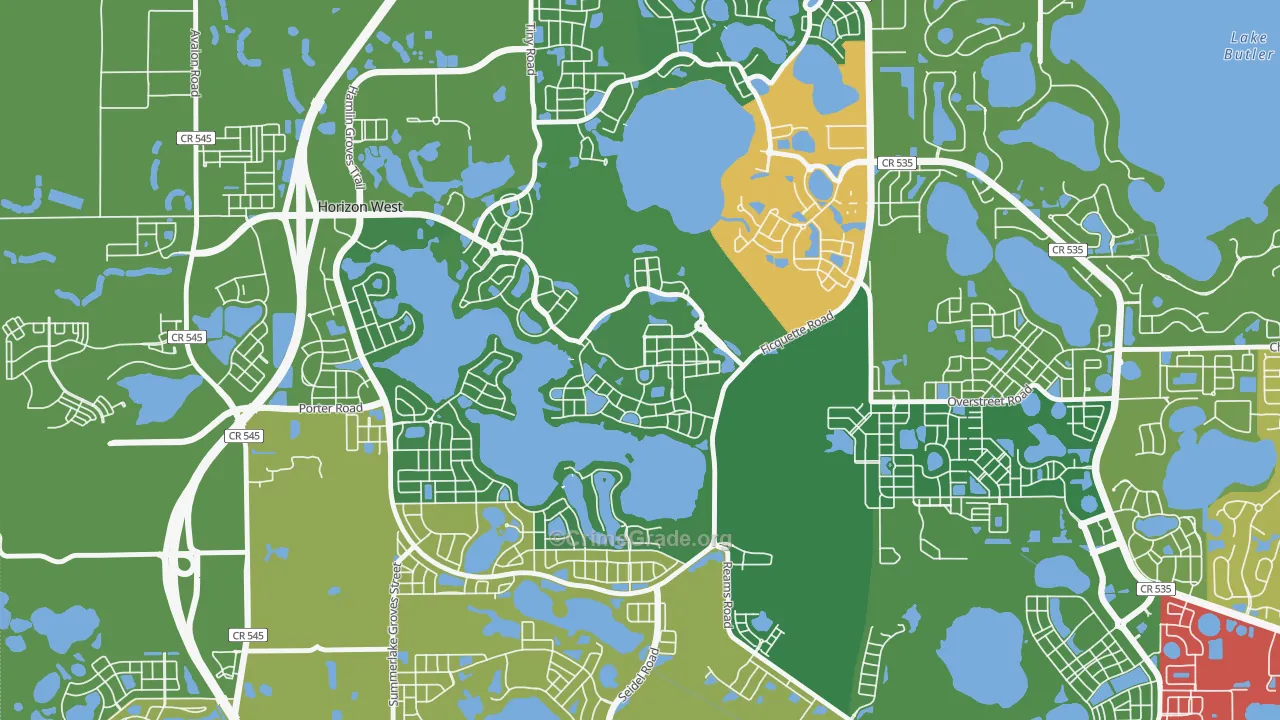 Signature Lakes, Horizon West, FL Map of Theft Rates