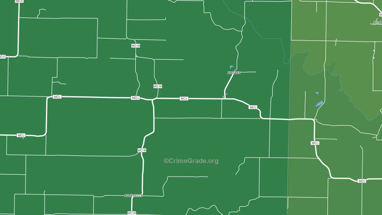 Sigsbee, MO Map of Theft Rates