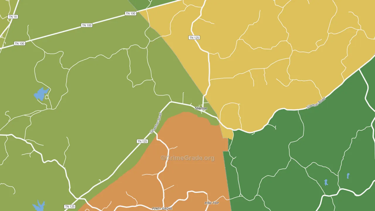 Silerton, TN Map of Theft Rates