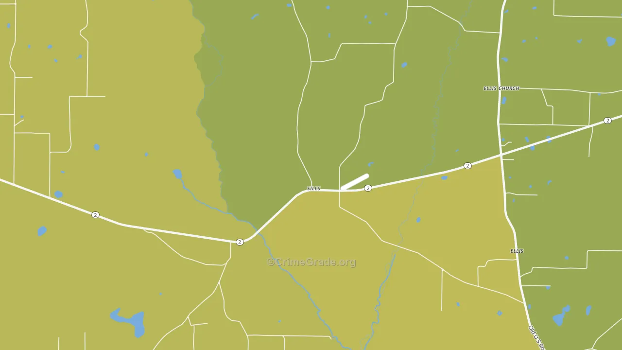 Sills, FL Map of Theft Rates