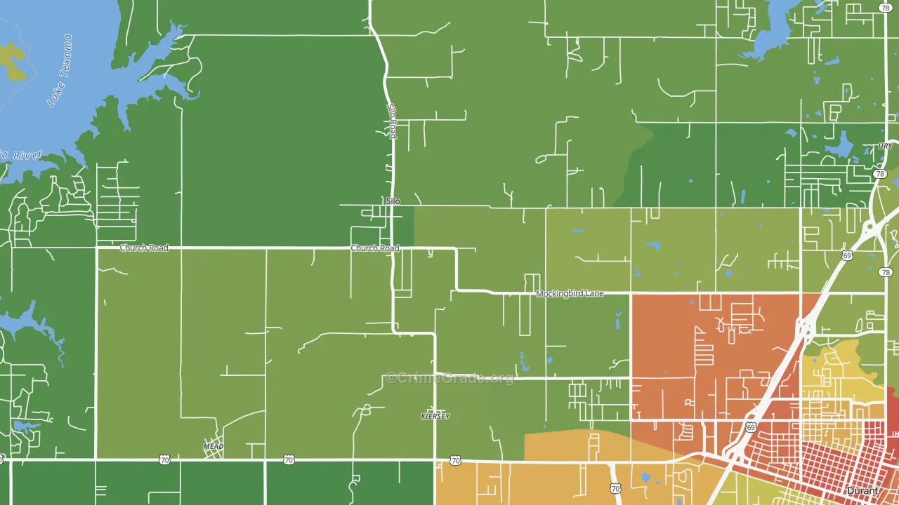 Silo, OK Map of Theft Rates
