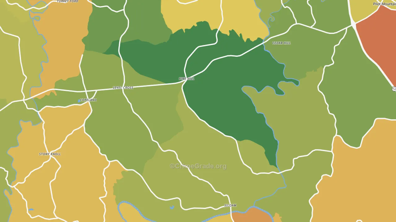Siloam, NC Map of Theft Rates