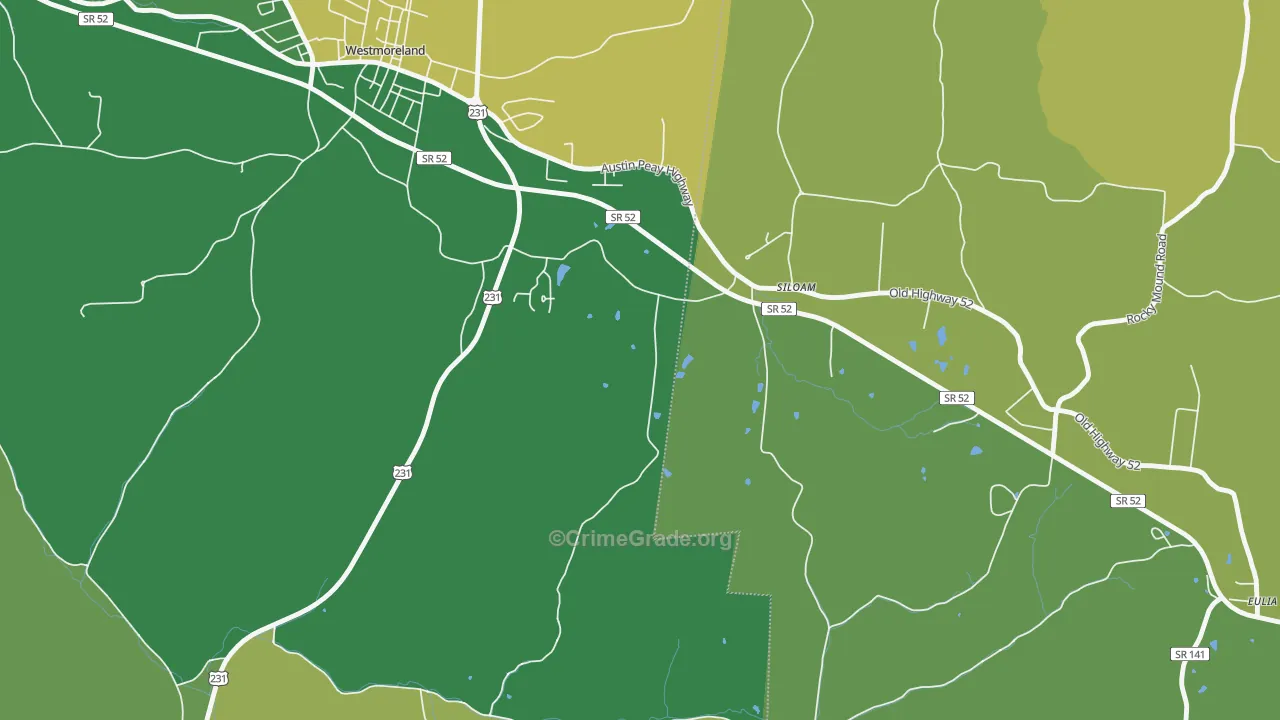 Siloam, TN Map of Theft Rates