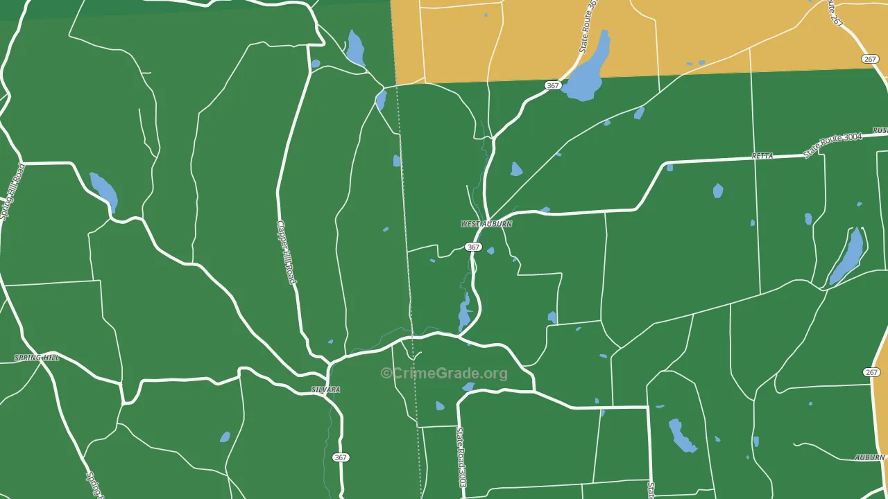 Silvara, PA Map of Theft Rates