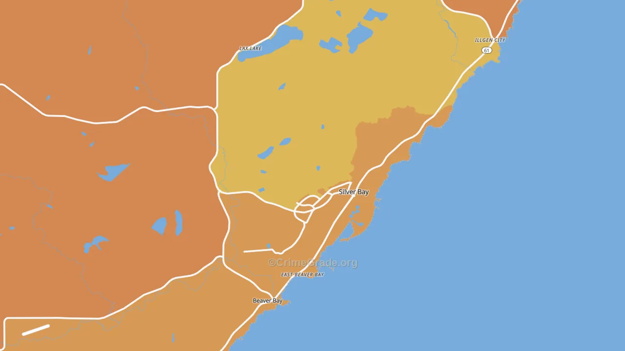 Silver Bay, MN Map of Theft Rates