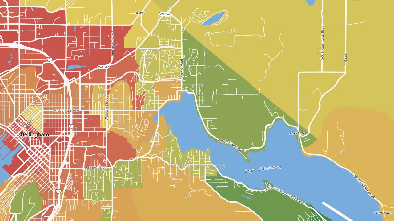 Silver Beach, Bellingham, WA Map of Theft Rates