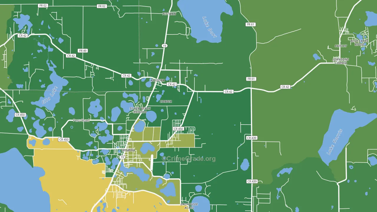 Silver Beach Heights, FL Map of Theft Rates