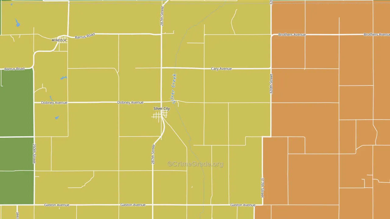 Silver City, IA Map of Theft Rates