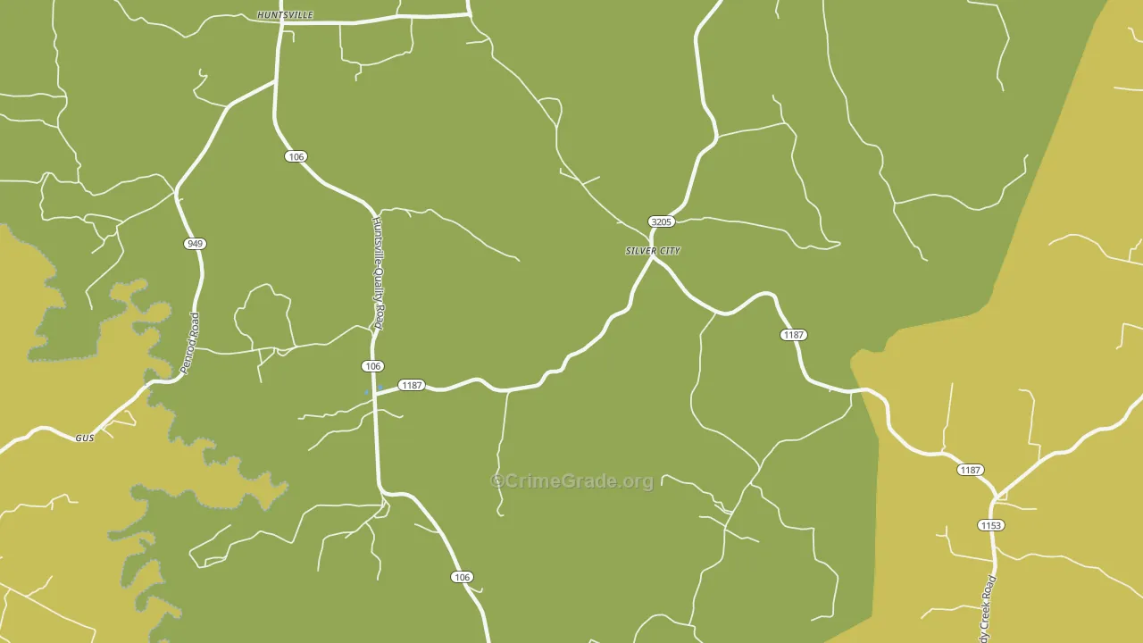 Silver City, KY Map of Theft Rates