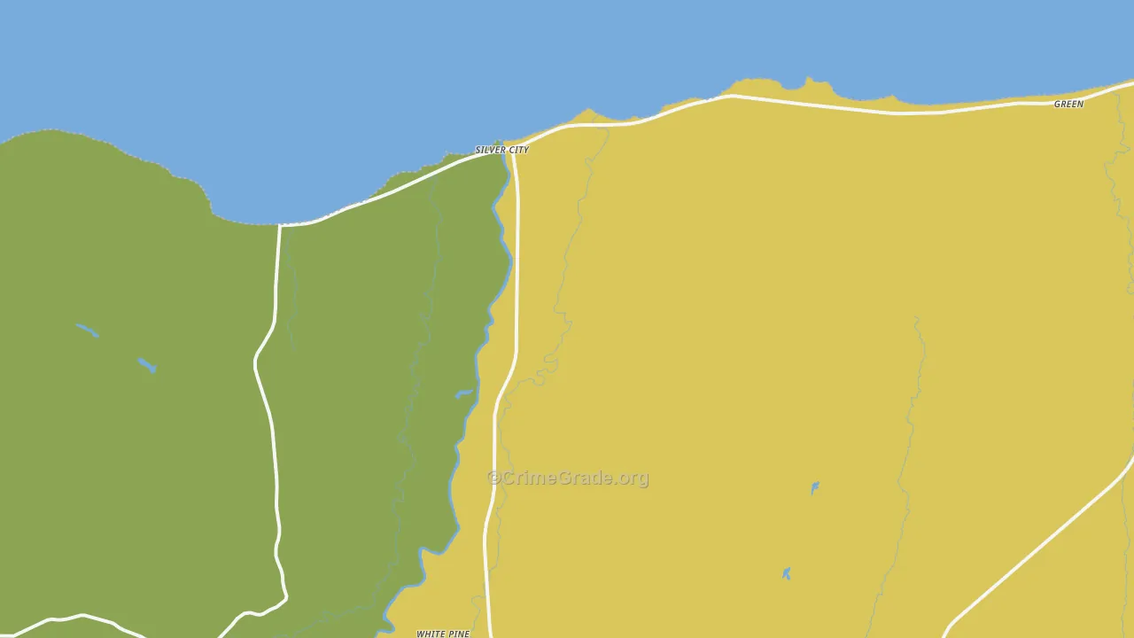Silver City, MI Map of Theft Rates