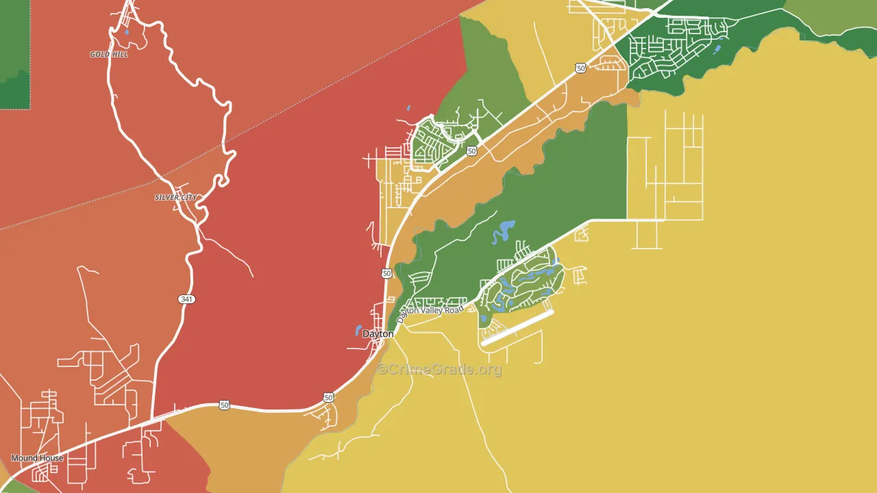 Silver City, NV Map of Theft Rates