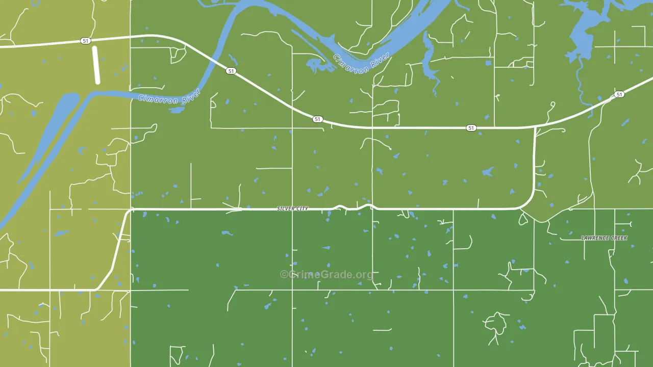 Silver City, OK Map of Theft Rates