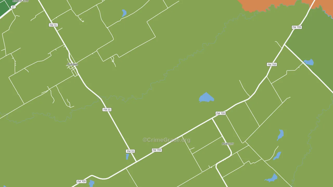Silver City, TX Map of Theft Rates