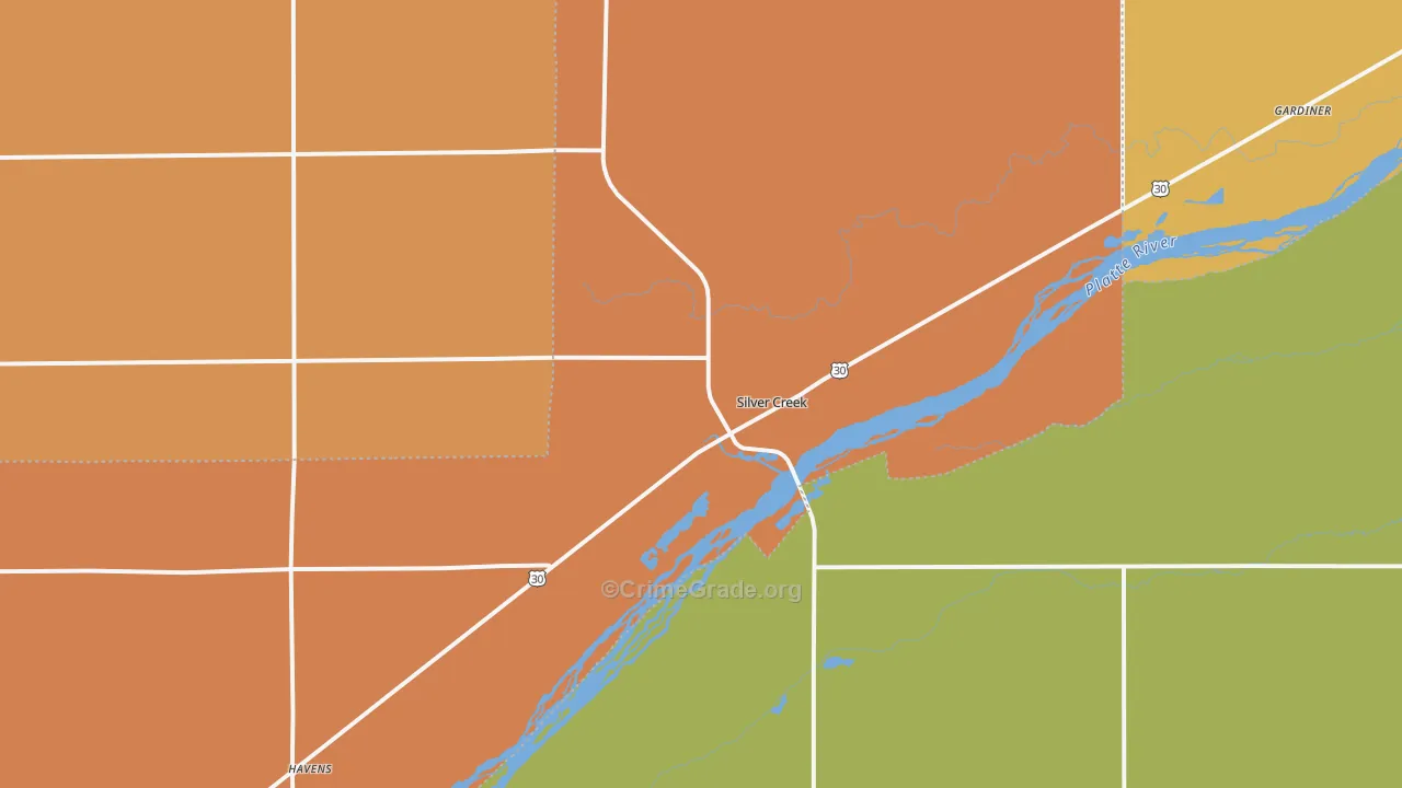Silver Creek, NE Map of Theft Rates