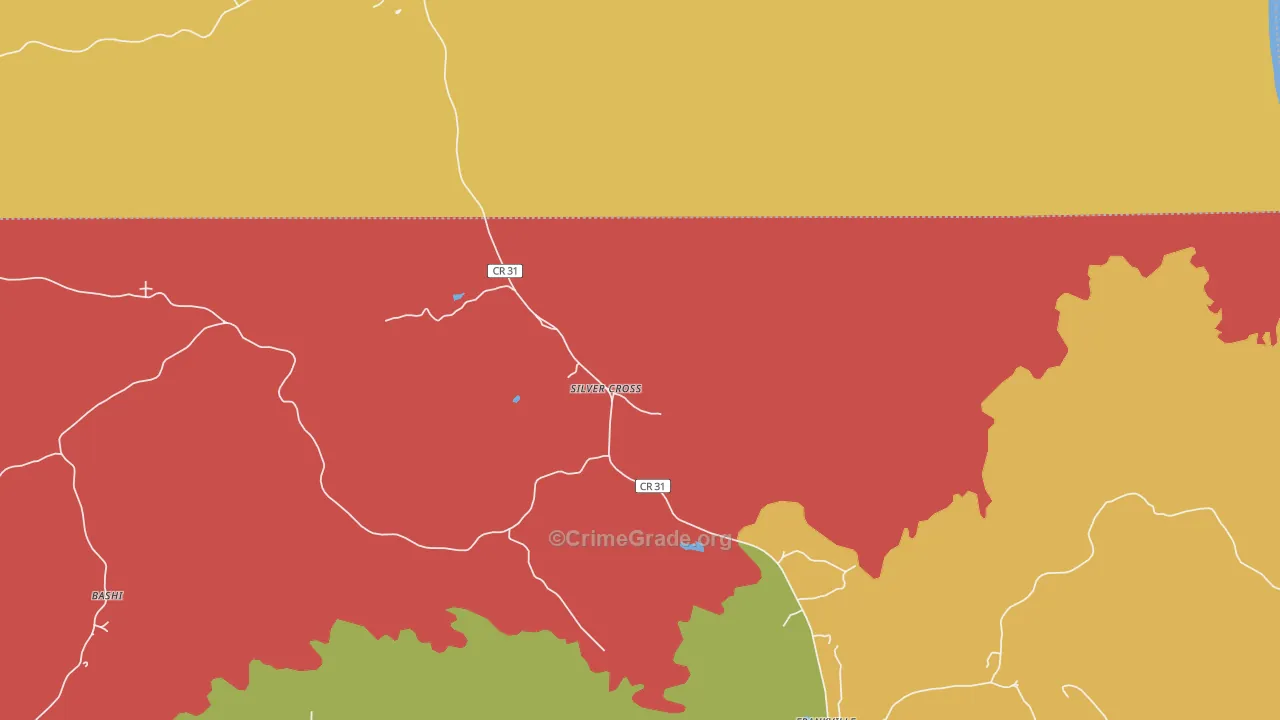 Silver Cross, AL Map of Theft Rates