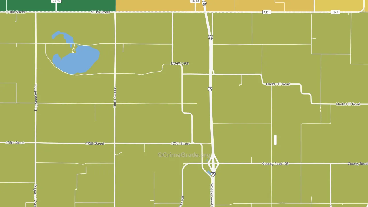 Silver Lake, IA Map of Theft Rates