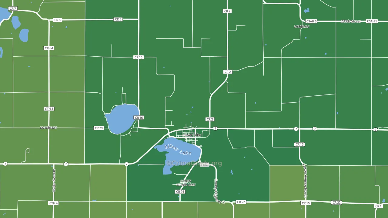 Silver Lake, MN Map of Theft Rates