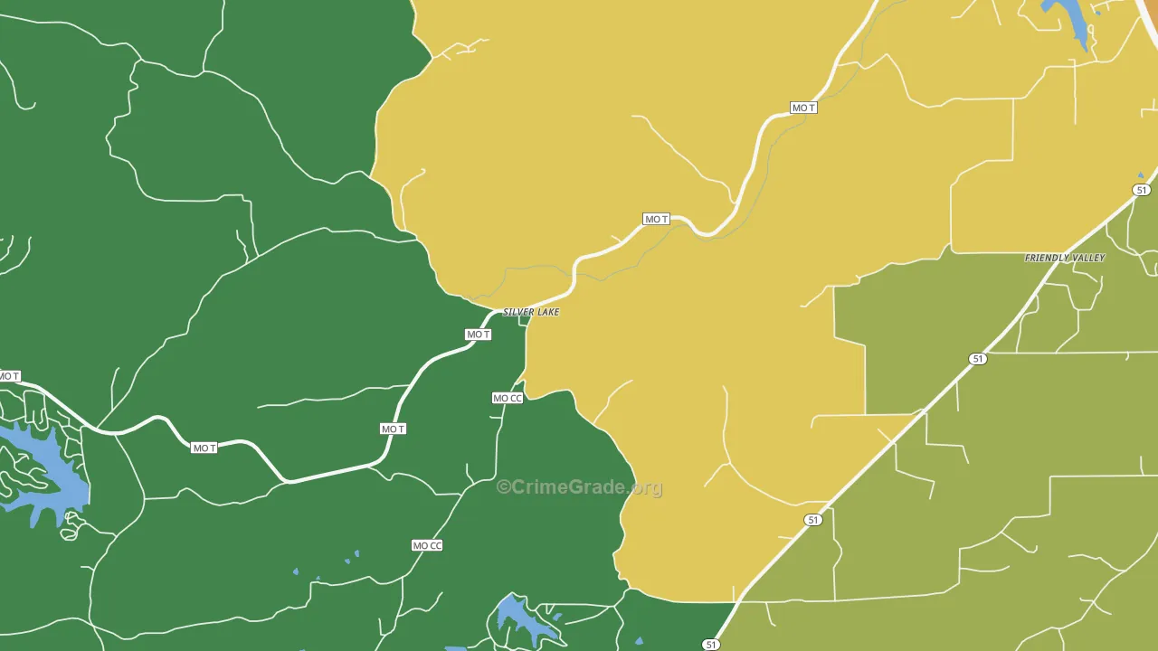 Silver Lake, MO Map of Theft Rates